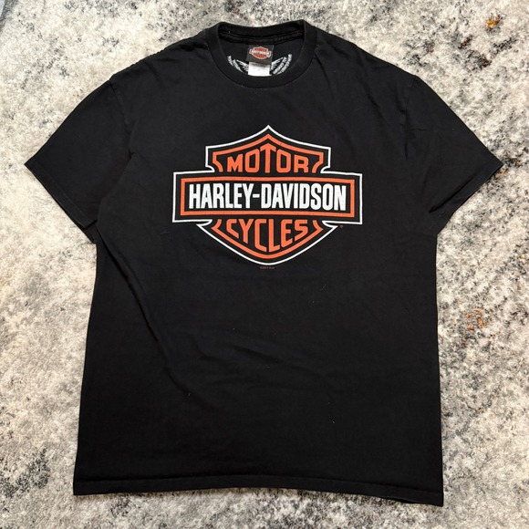 Harley Davidson Tyler Texas Lone Star T-Shirt Mens Large Black Biker Graphic Tee - Picture 2 of 7